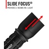 image:imageCoast XP11R 2600 Lumen USBC Rechargeable LED Flashlight with Slide Focusand Pure Beam Focusing Optic 4 Light Modes BlackBlack